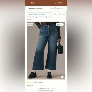 The Colette Cropped High-Rise Wide-Leg Jeans by Maeve